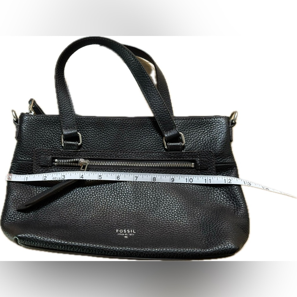 Fossil Black Pebbled Leather Shoulder Bag - Picture 2 of 5